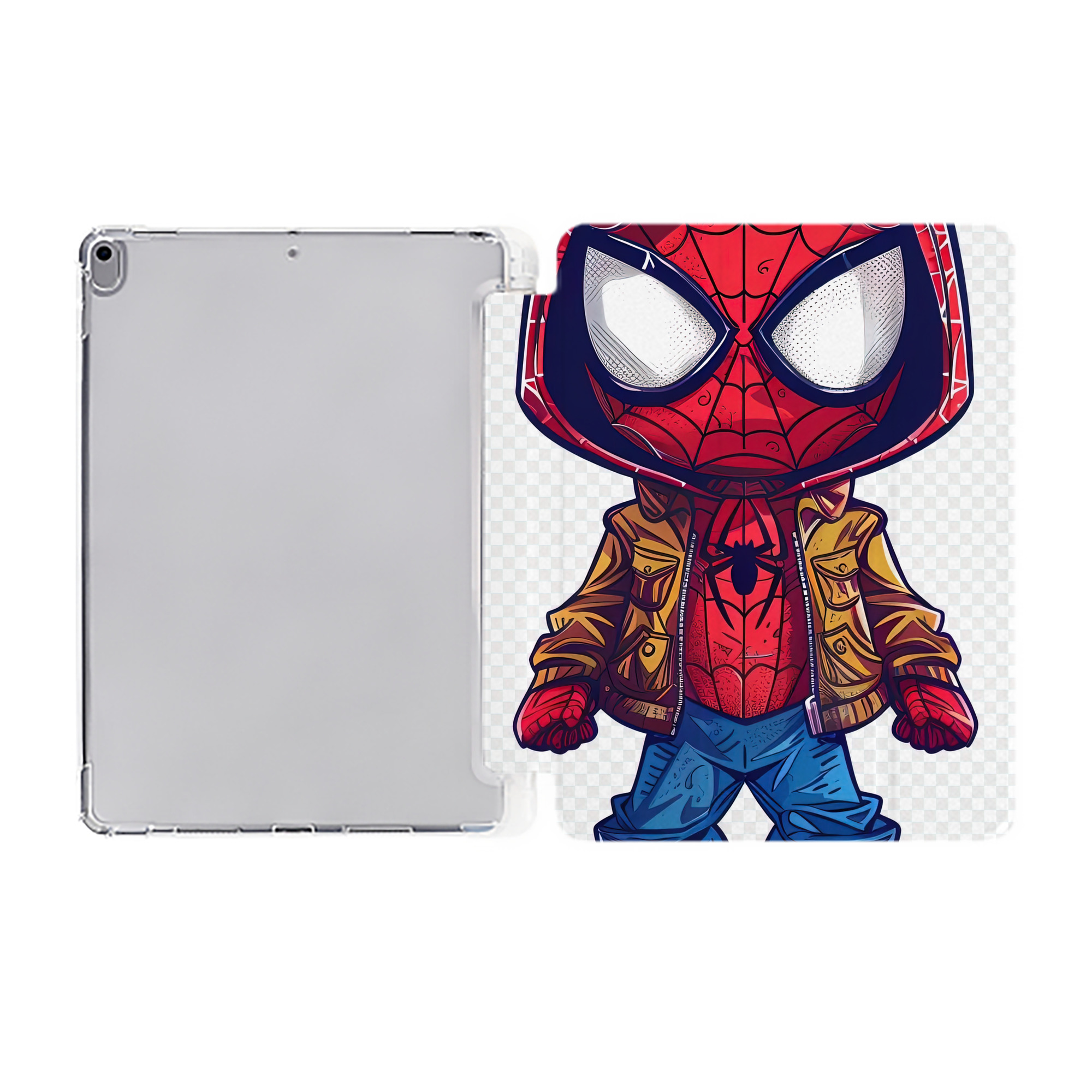 （画像用） Spider Man スパイダーマン IPad ケース ペン収納付き 三つ折りスタンド PUレザー×シリコン 対応機種9.5/10.5/10.9インチ